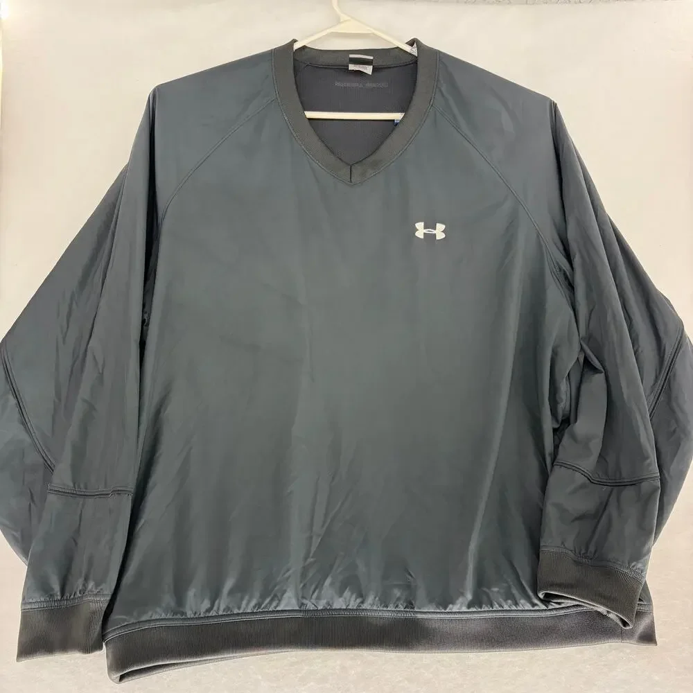 Under Armour Wind Pullover XXL Black V-Neck Golf Windshirt Men's